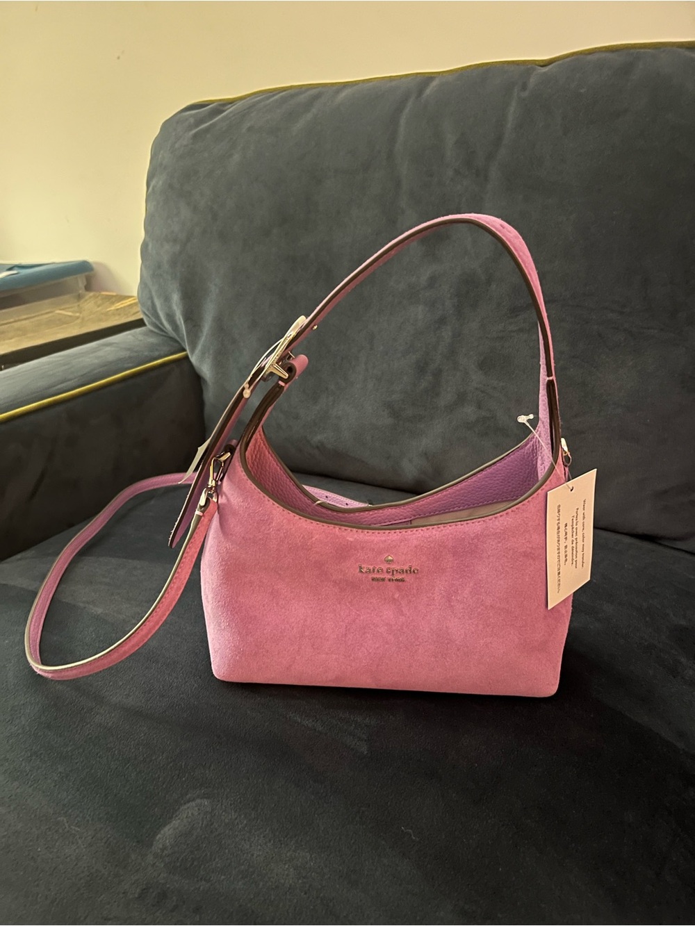 NWT Kate Spade Wisteria Suede Mini Crossbody Shoulder Bag with Adjustable Strap